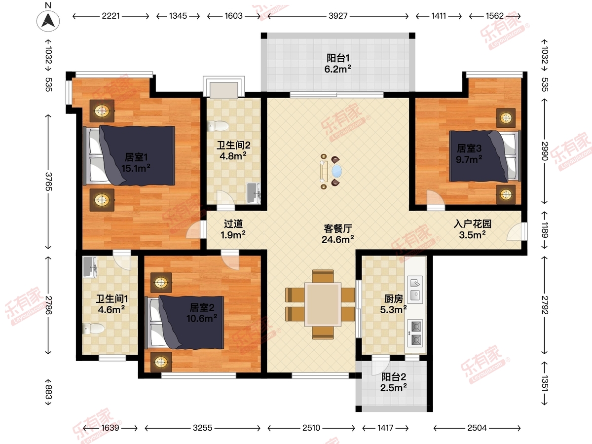 祥利上城 3房2厅2卫 95㎡-深圳祥利上城租房