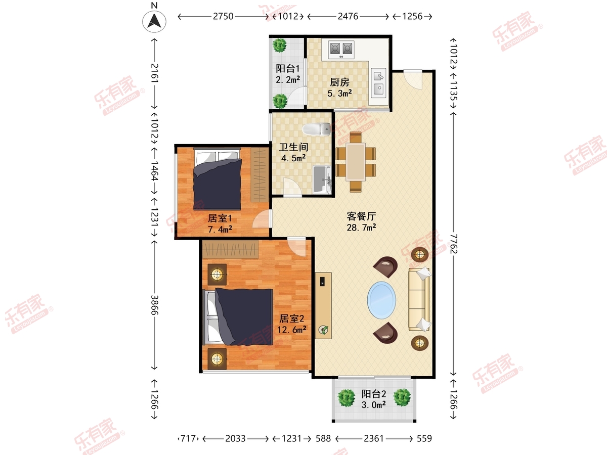 中航天逸花园户型图