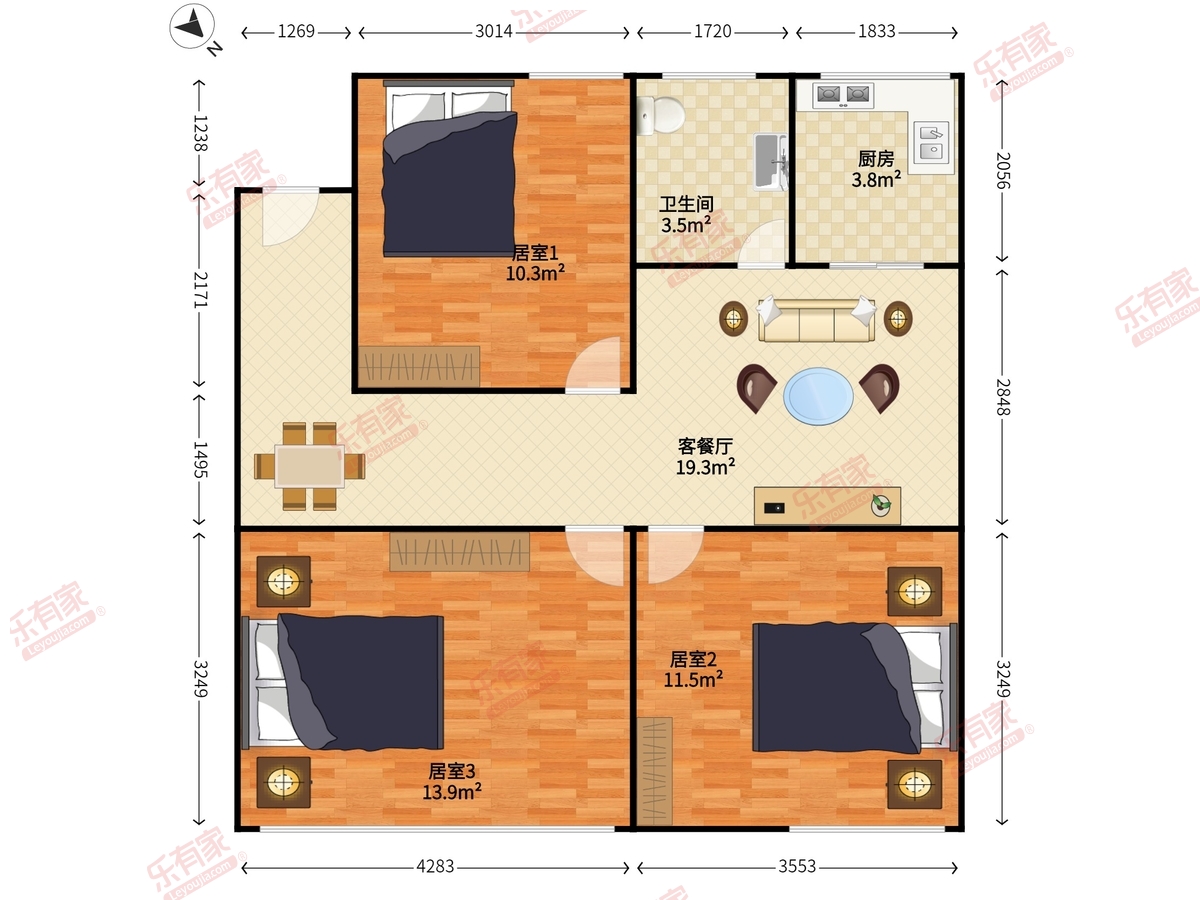 华安苑(宝安) 3房2厅1卫 78.3㎡-江门华安苑(宝安)租房