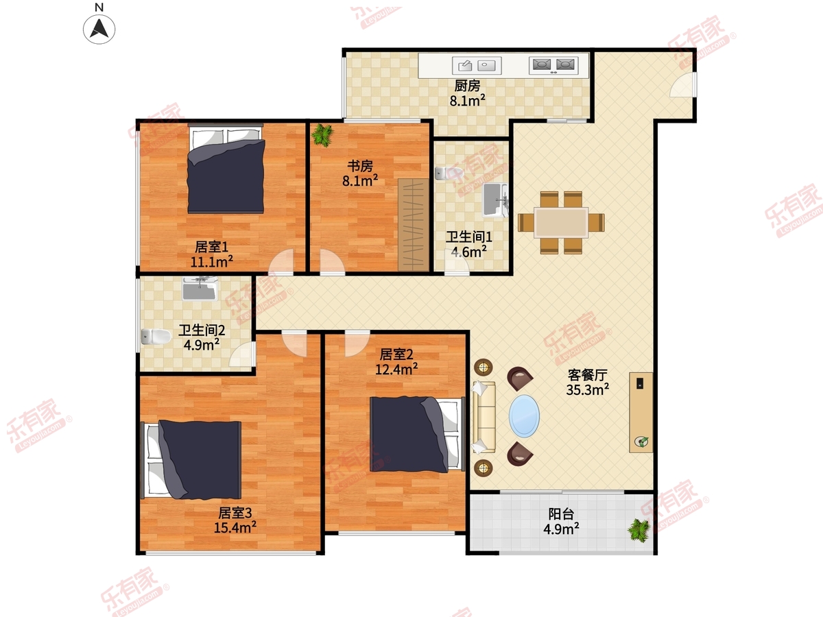 稀缺户型4房