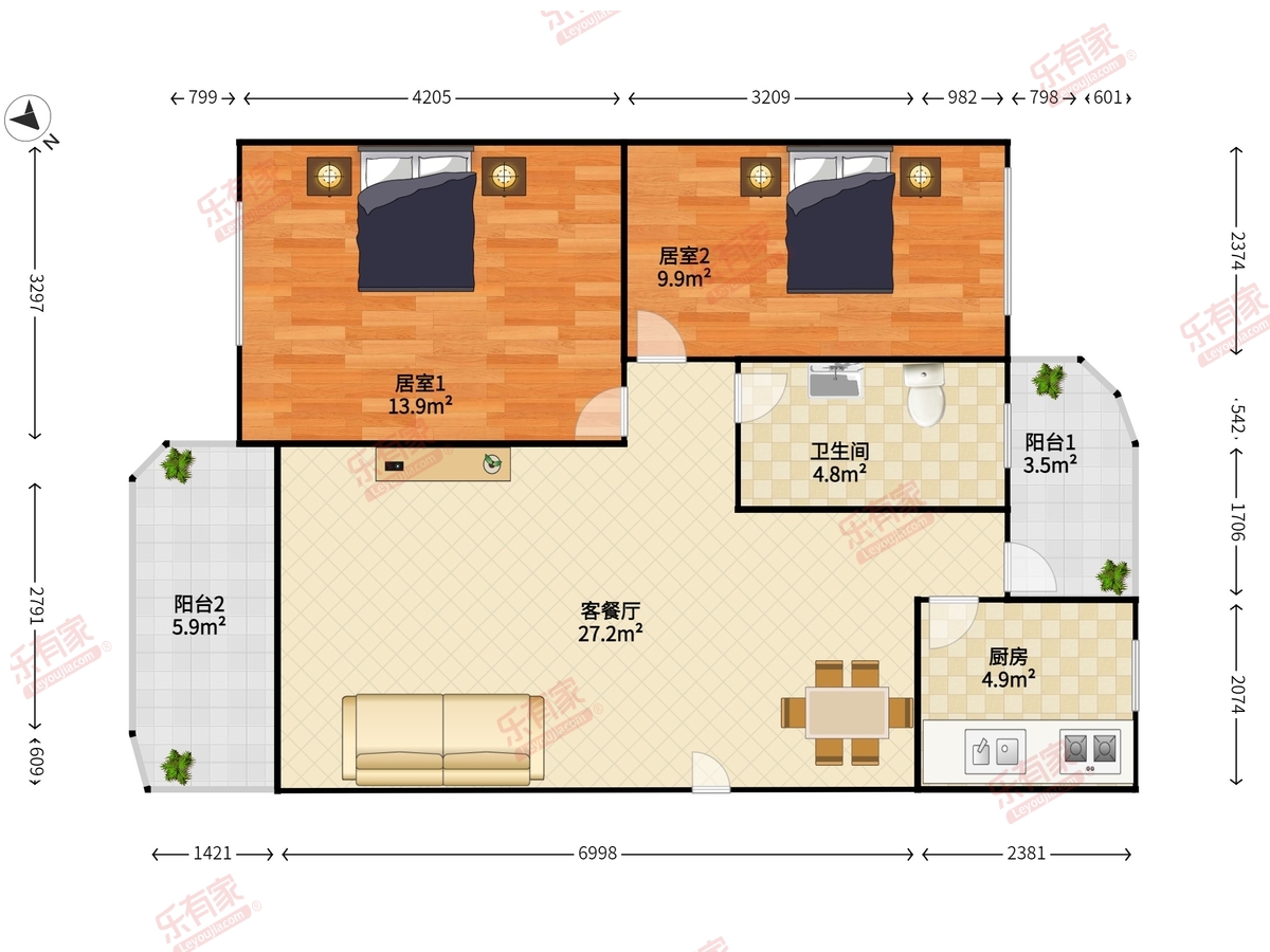 桦润馨居户型图