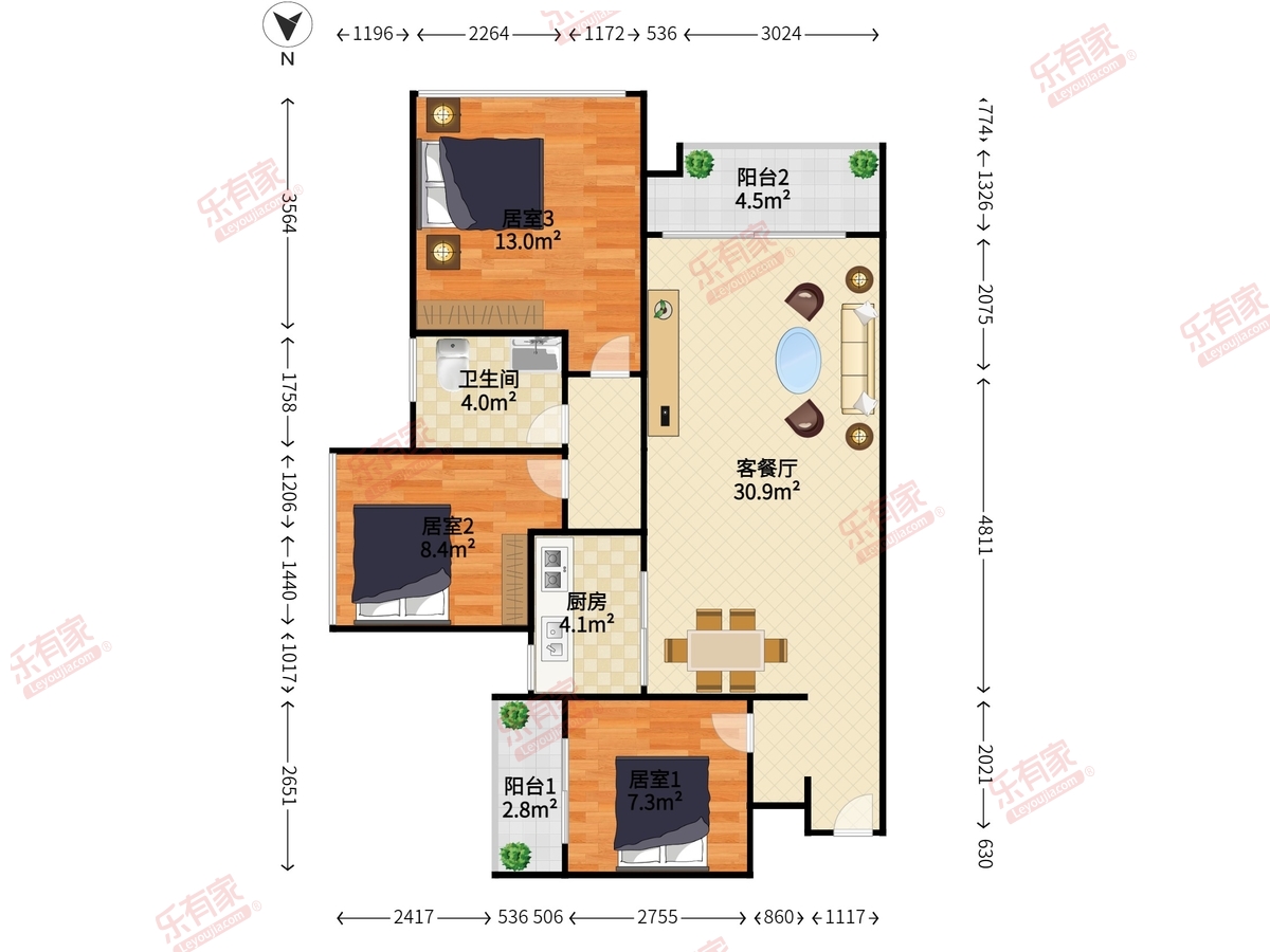 宝能悦澜山户型图