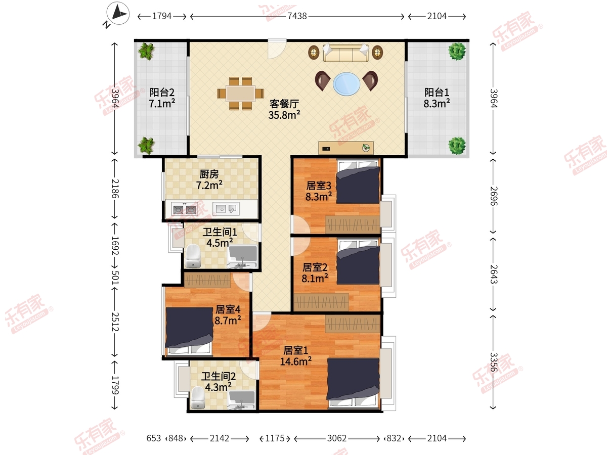 方直城市时代户型图