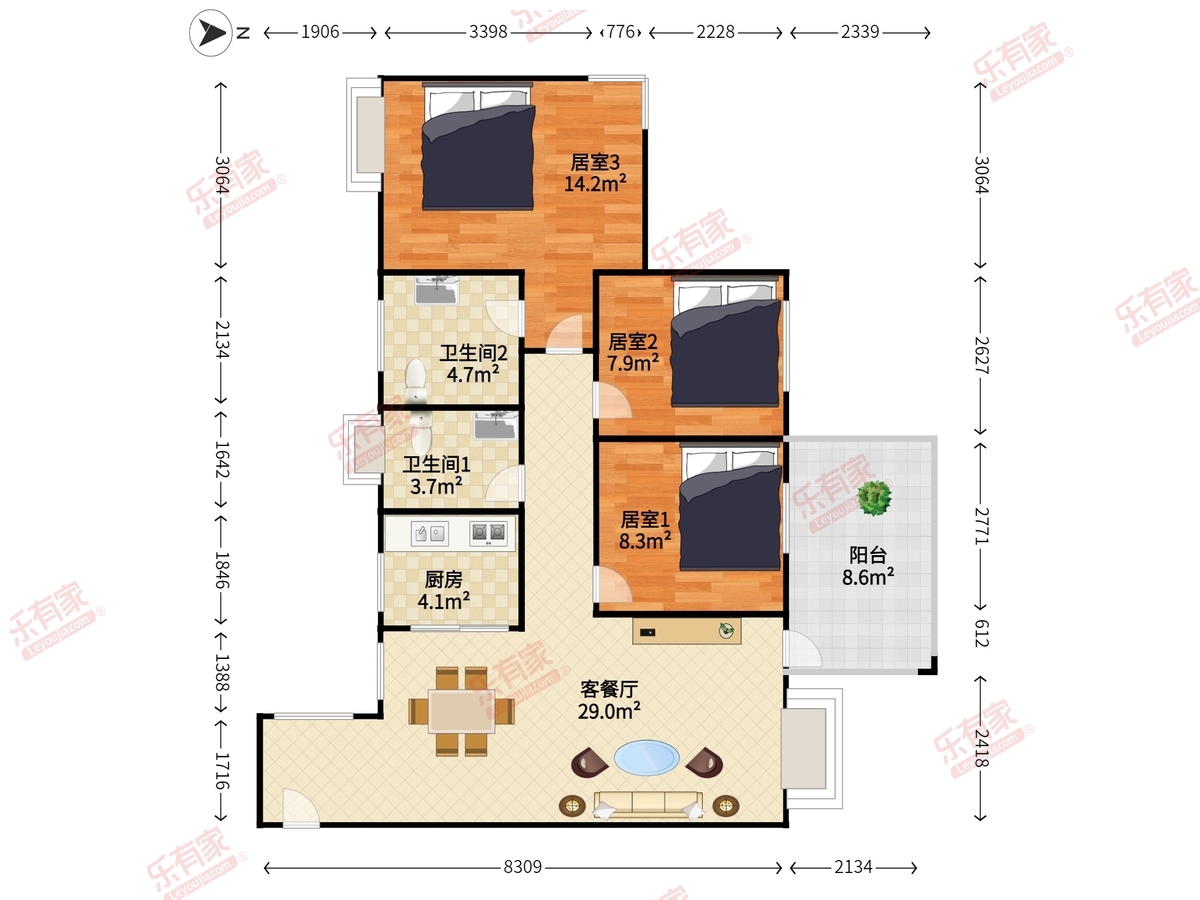 信义假日名城七期（景和园）户型图