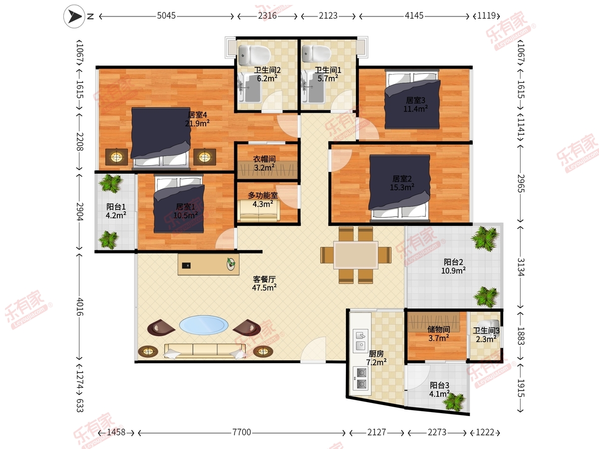 中粮澜山南北精装6室2厅295.69m²
