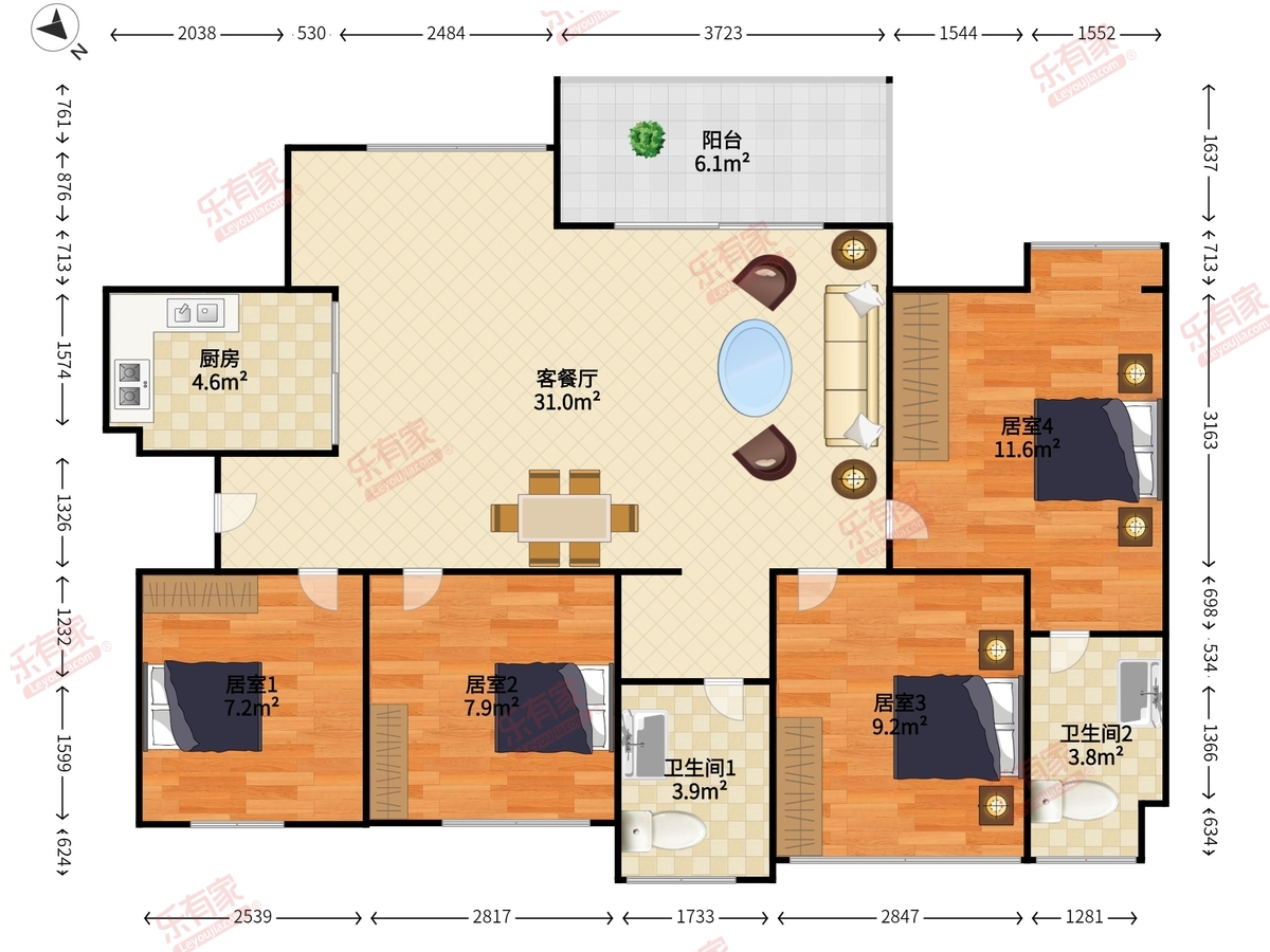 鸿荣源壹成中心花园6区户型图