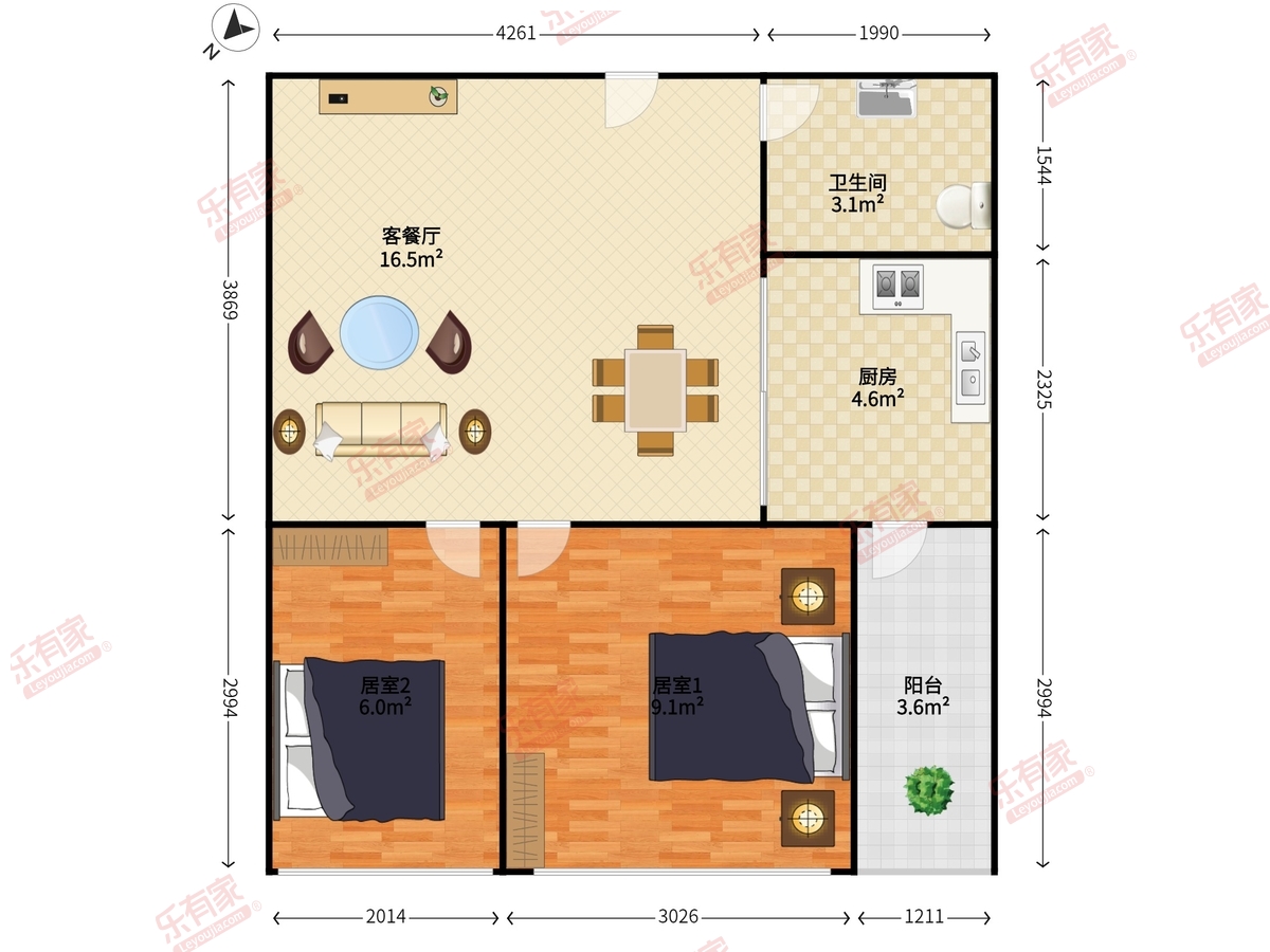 白金假日公寓户型图