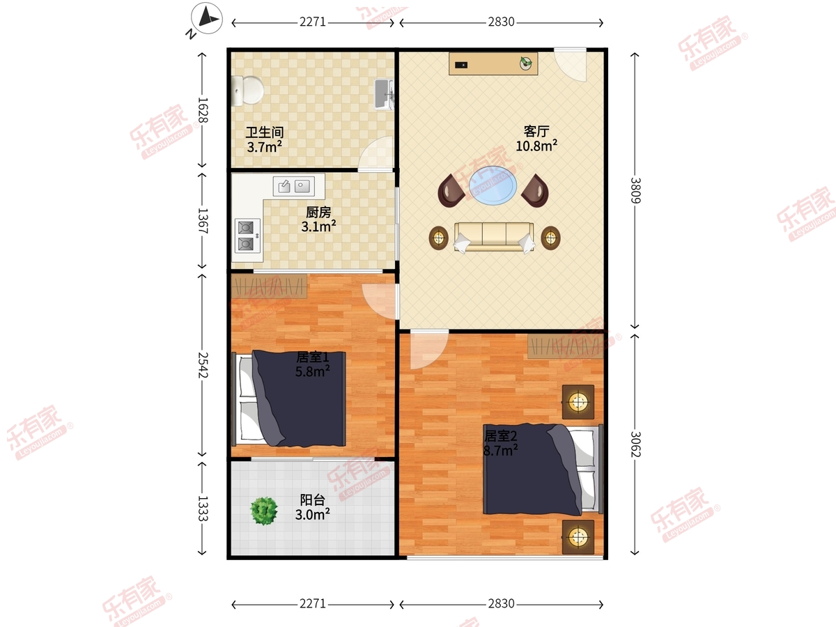 白金假日公寓户型图