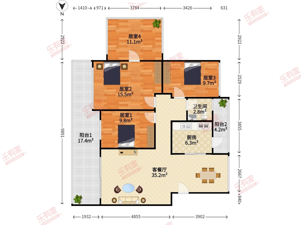 花里林居户型图