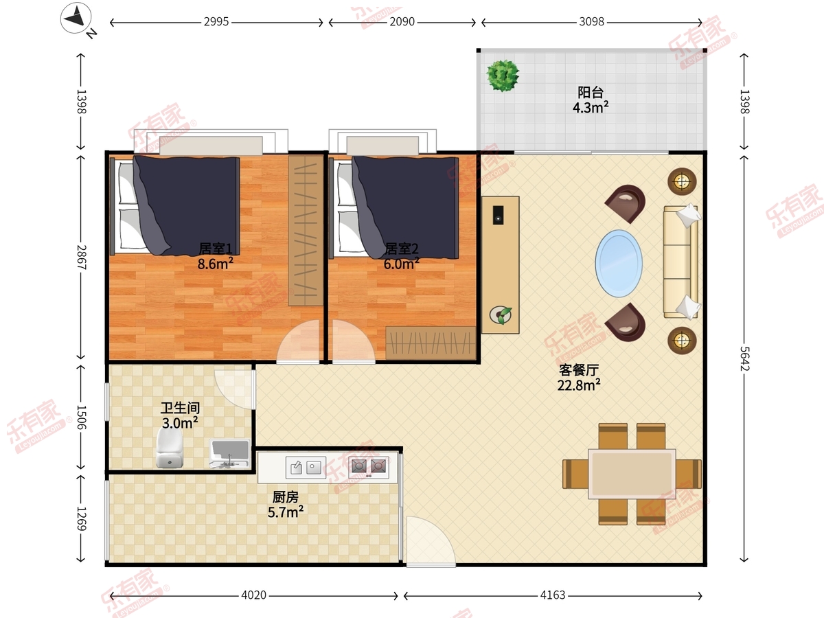 皇御苑B区户型图