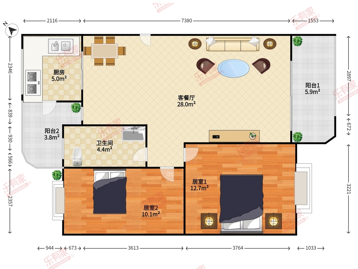 桦润馨居户型图