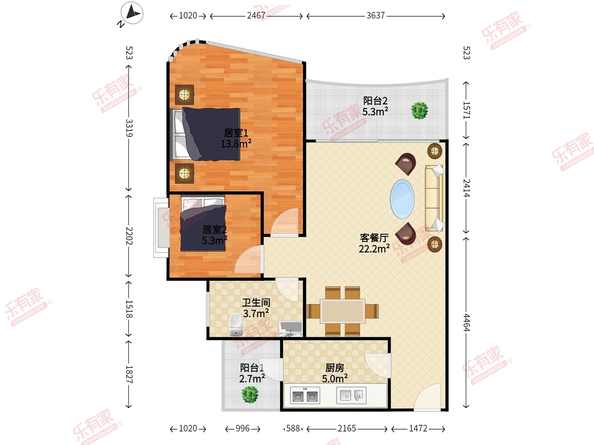 现代城市花园户型图