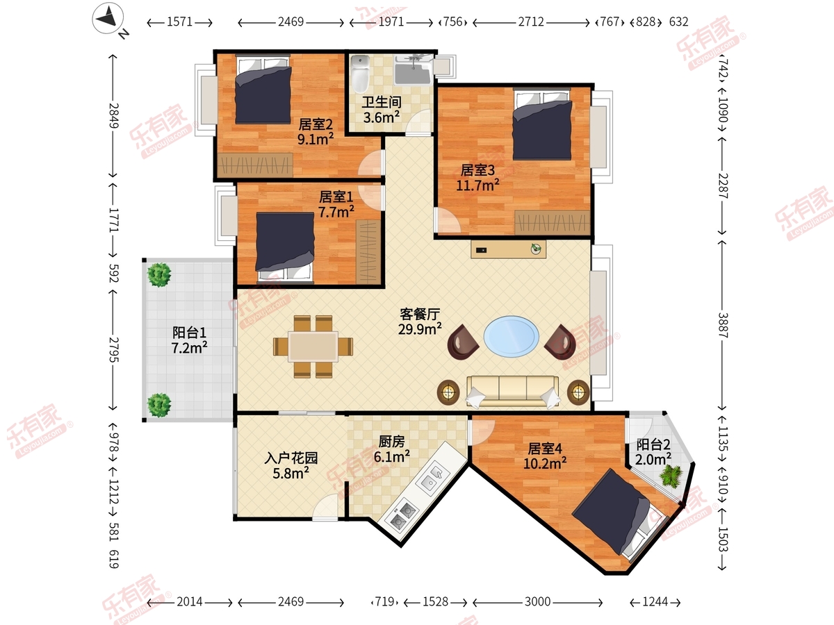 中航格澜花园户型图