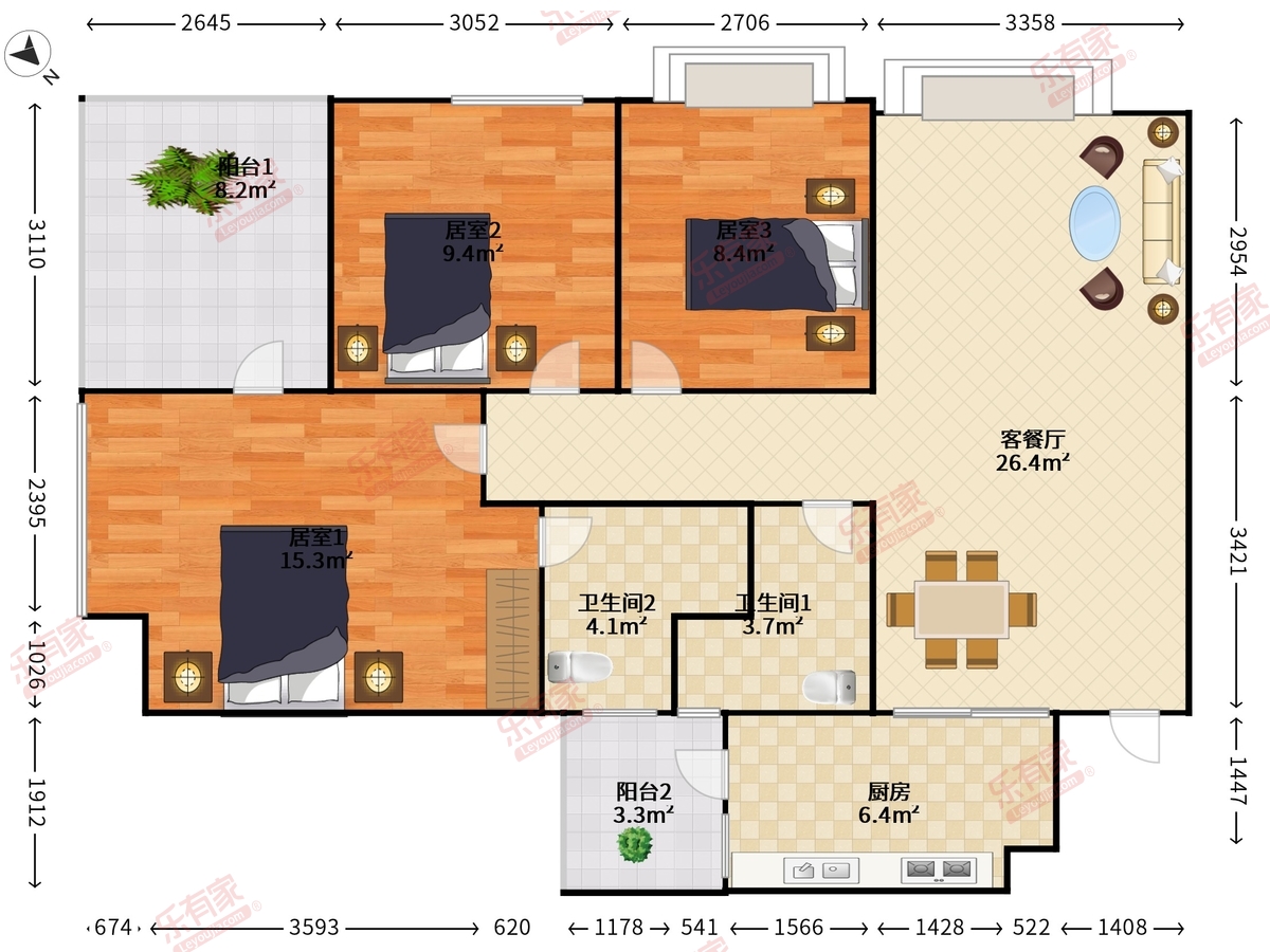 华盛君荟名庭户型图