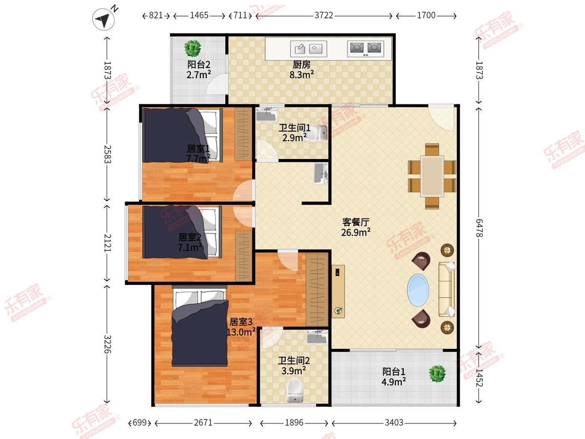 前城滨海花园户型图