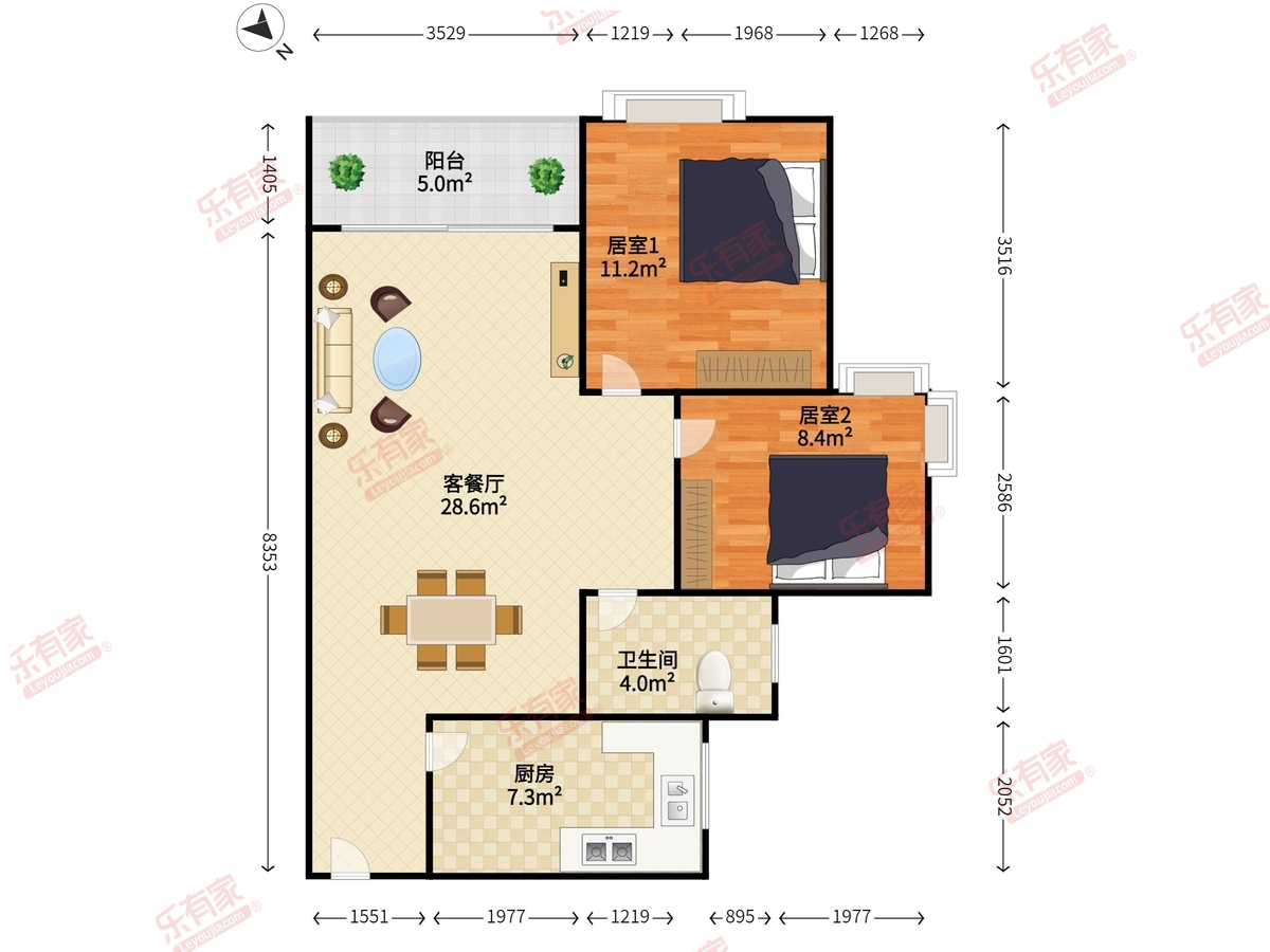 恒运豪庭 2房2厅1卫 76.52㎡-深圳恒运豪庭二手房