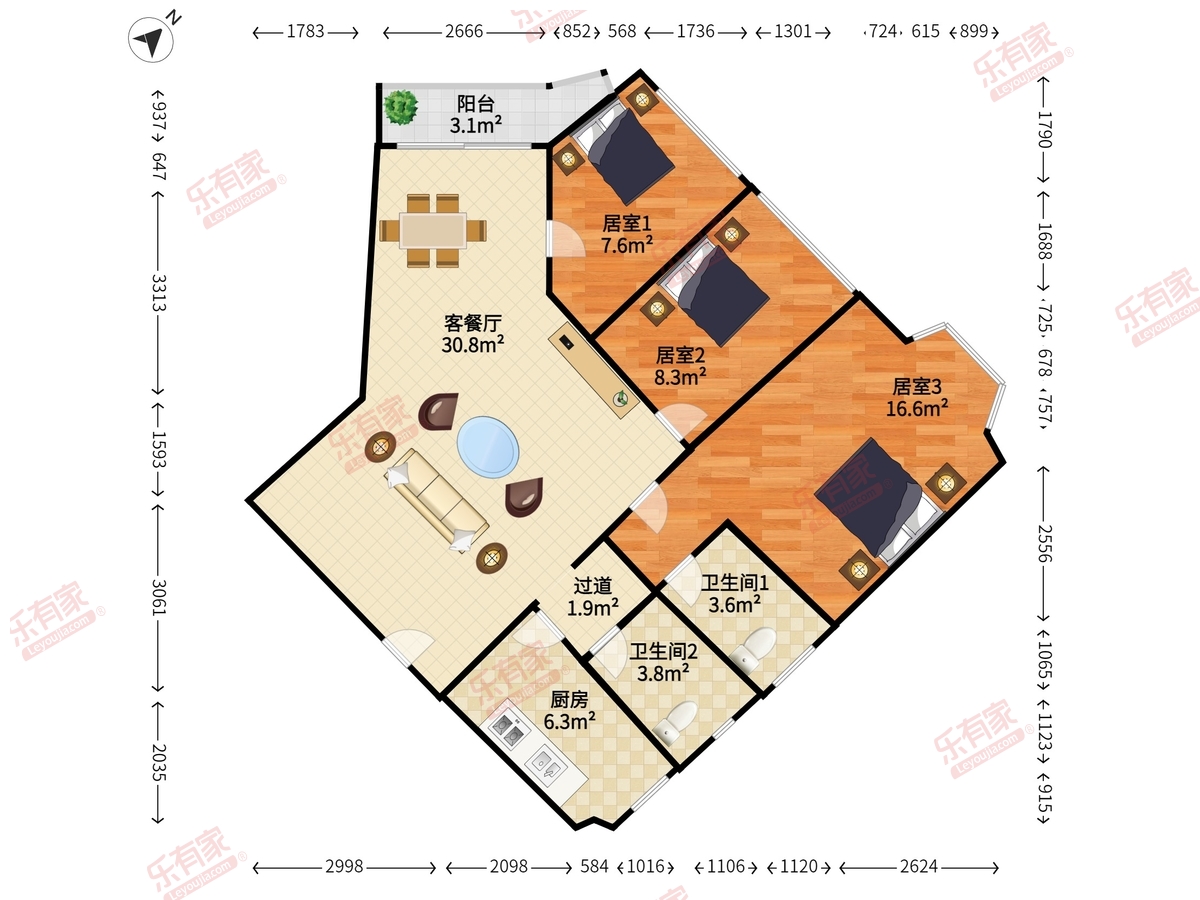 中山花园户型图