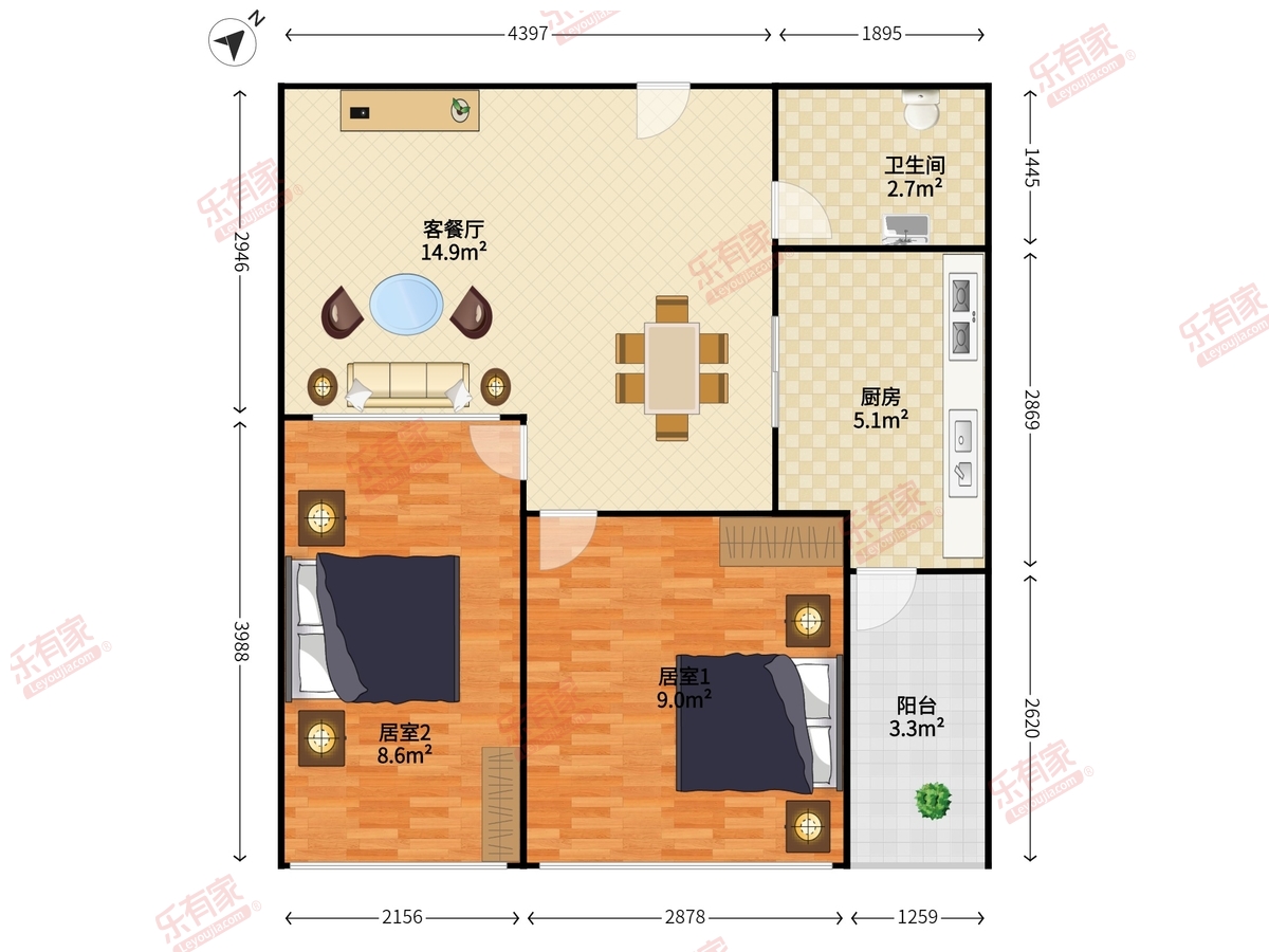 白金假日公寓户型图