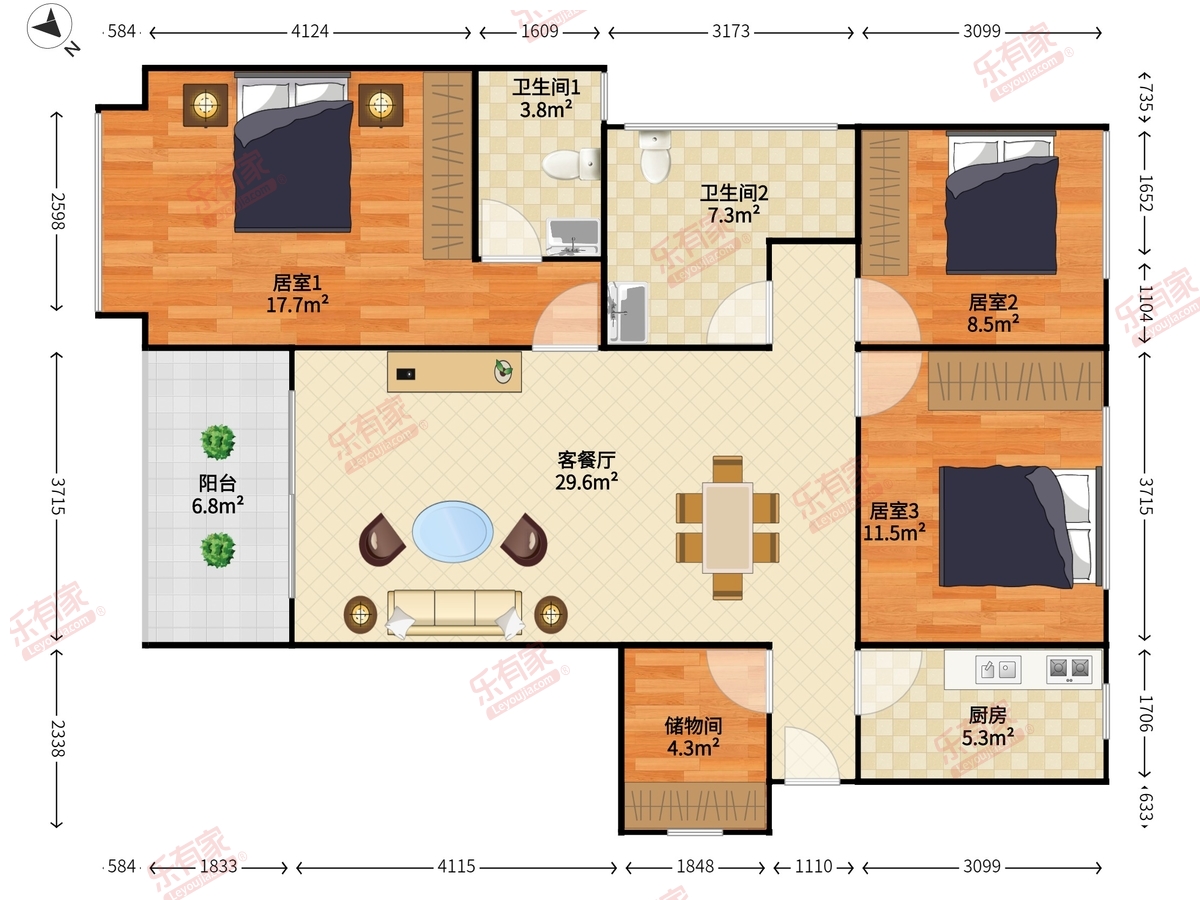 国香山花园户型图