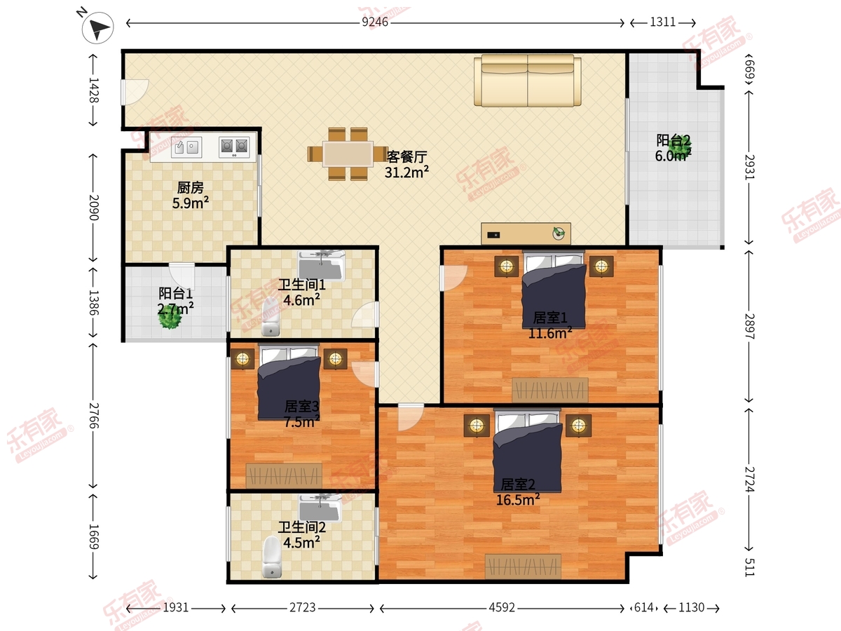 越秀可逸豪苑户型图