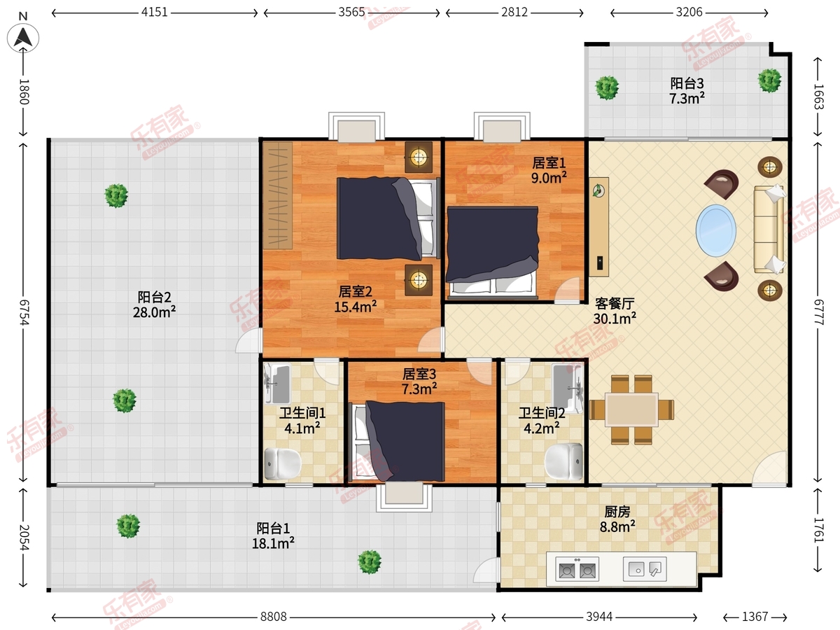 丽豪花园户型图