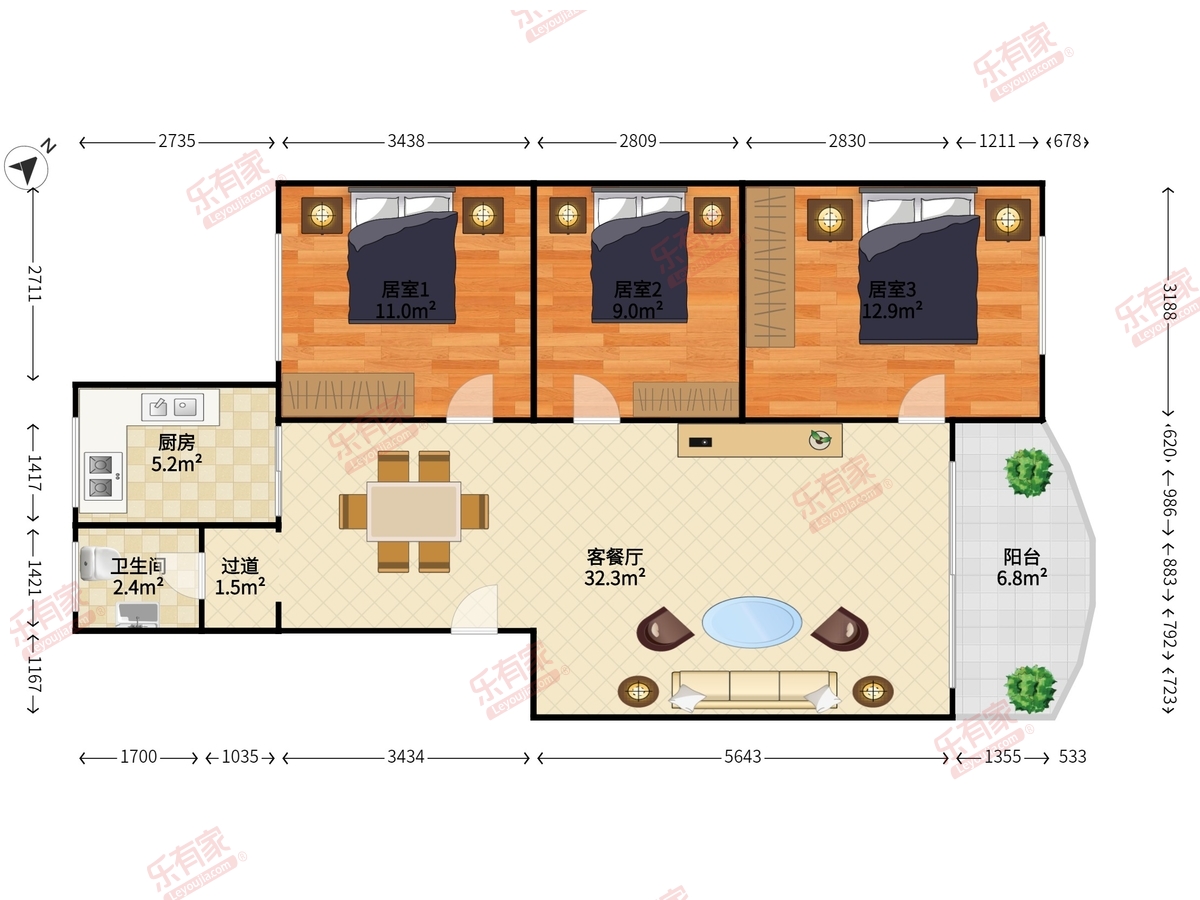 兴华花园(宝安)户型图