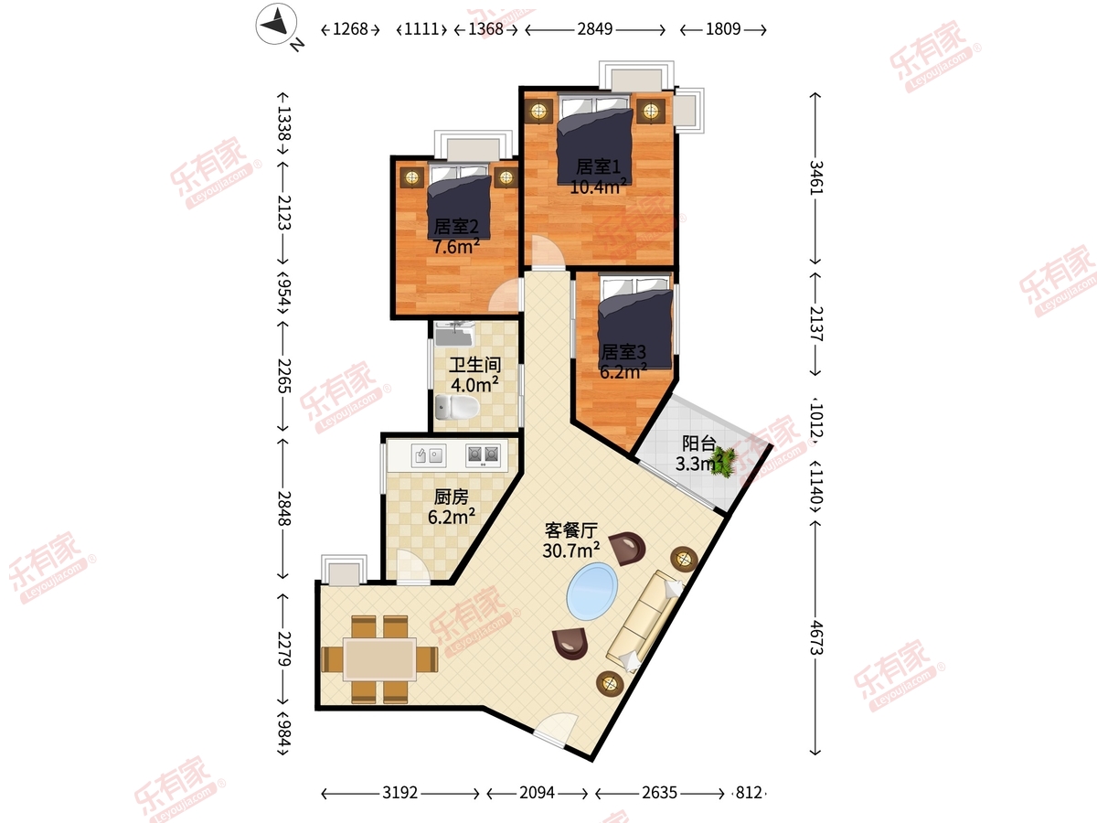 彩田村户型图