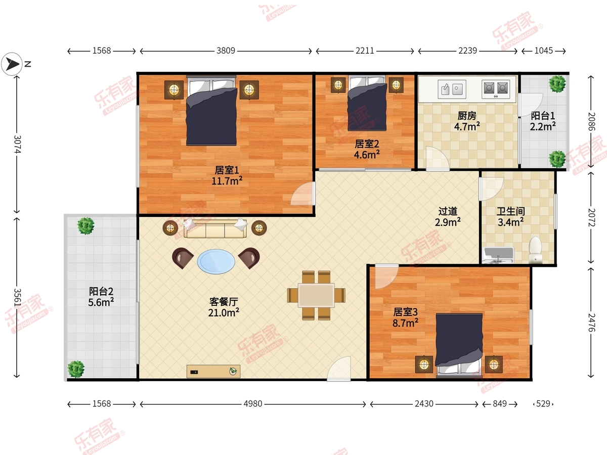梅林二村户型图