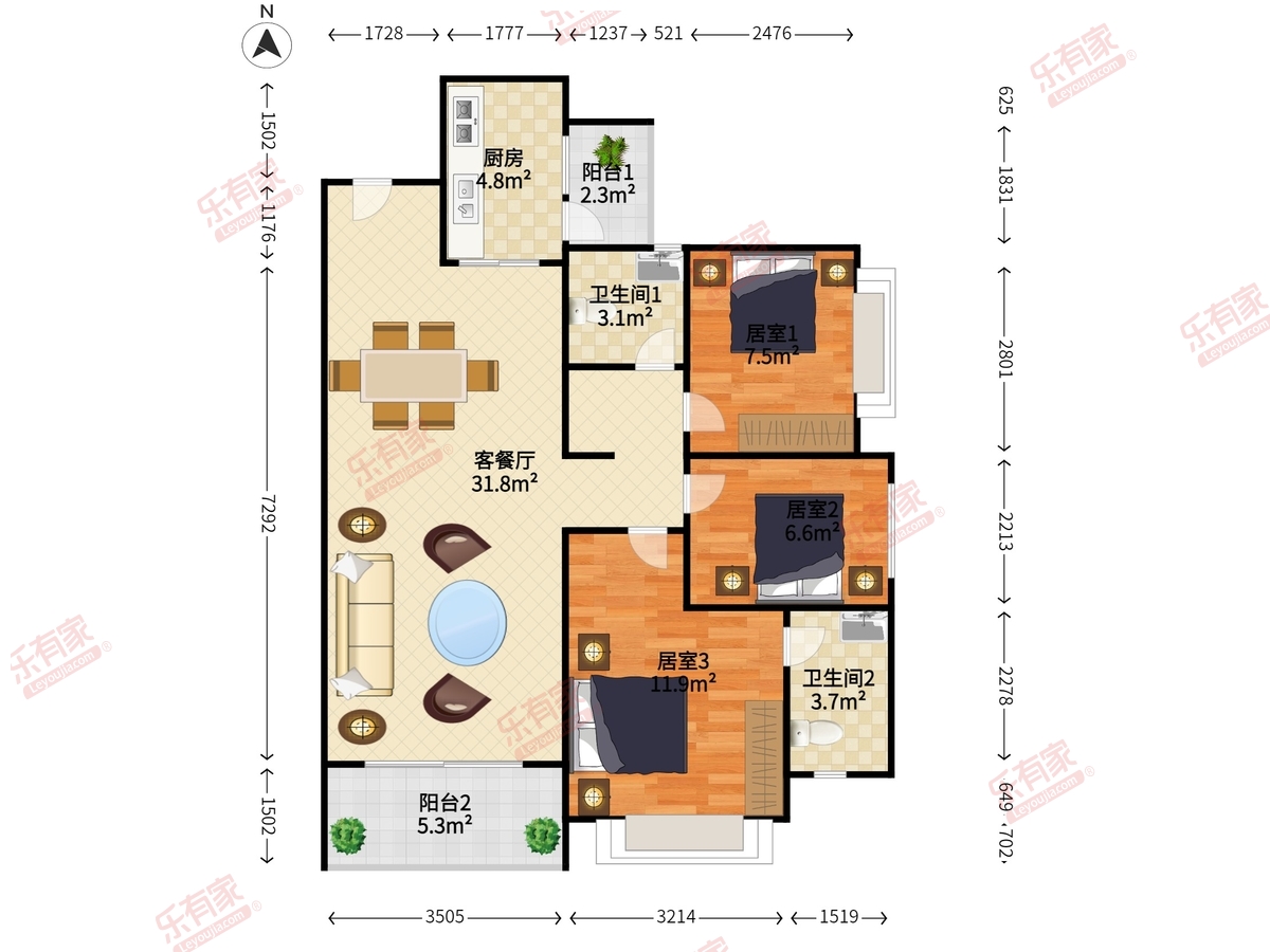 碧桂园岭南盛世 3房2厅2卫 89㎡-深圳碧桂园岭南盛世二手房