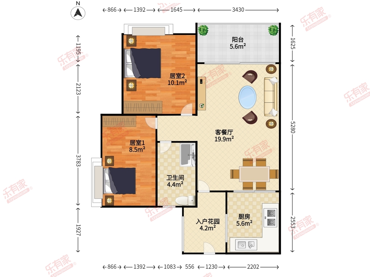 南沙万科南方公元 2房2厅1卫 72㎡-中山南沙万科南方公元租房