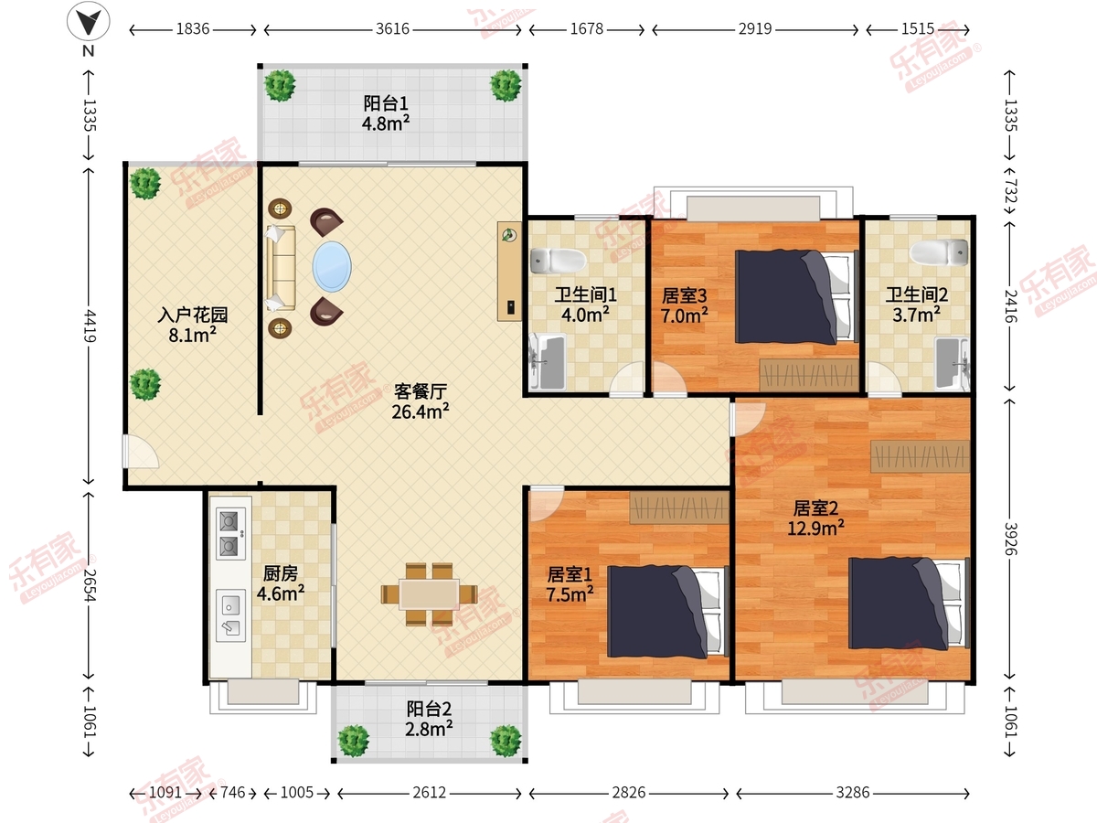 佳诚富鸿花园户型图