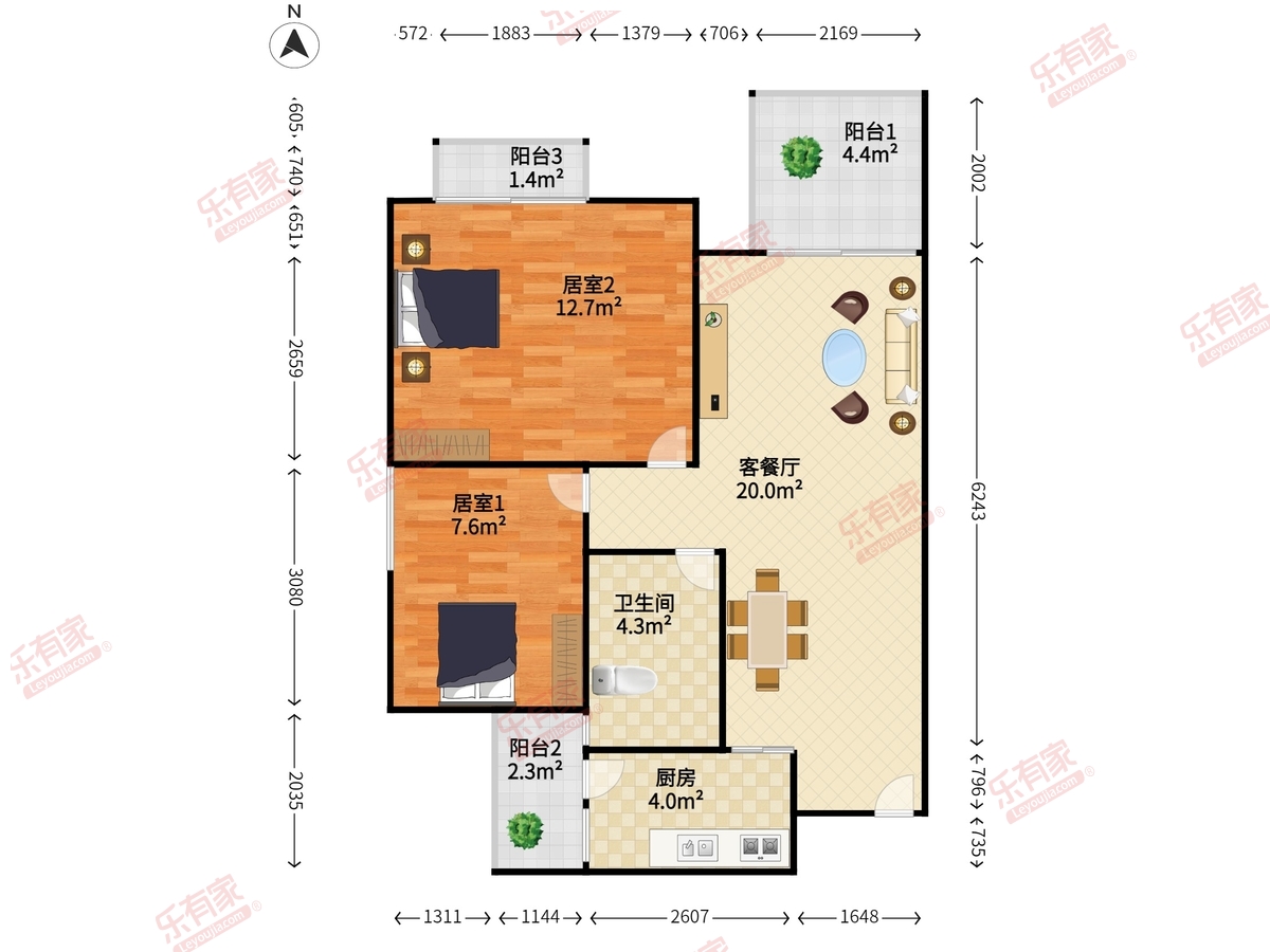 阳光棕榈园二期户型图