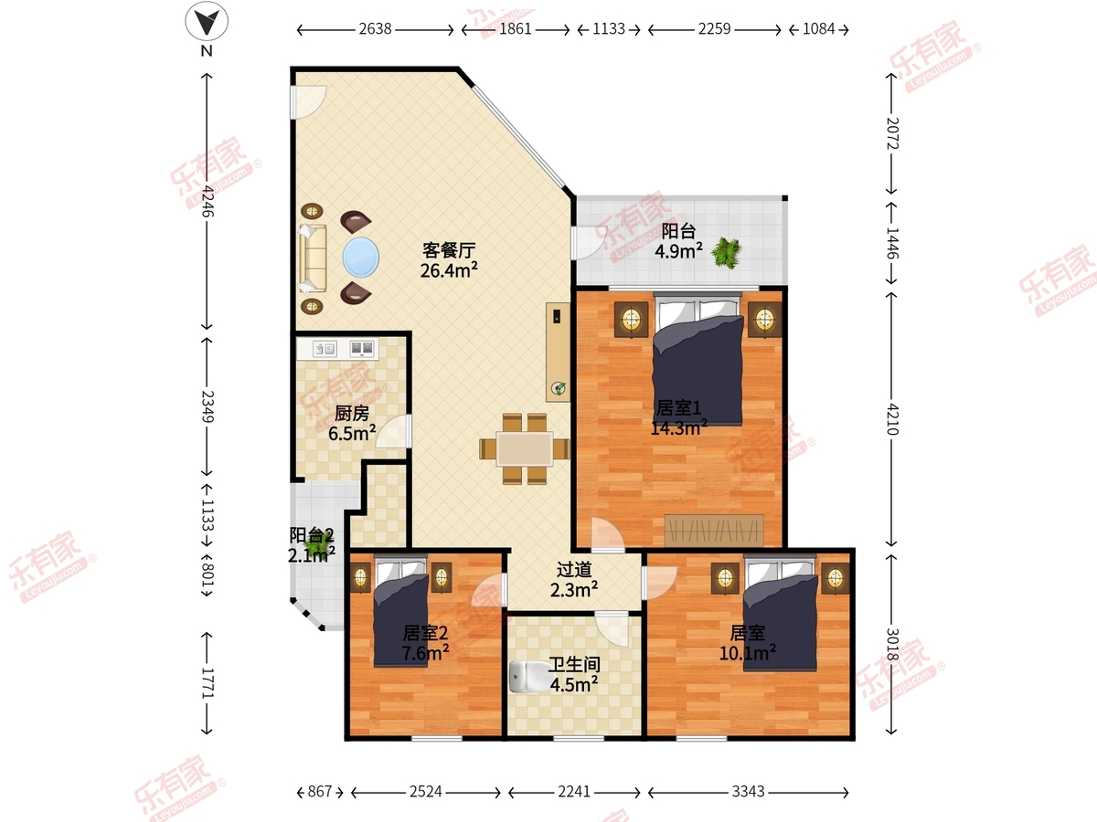 红岗花园户型图