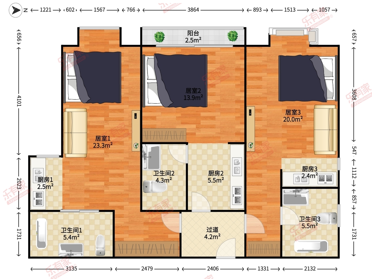 带露台的特殊户型，自住精装保养好