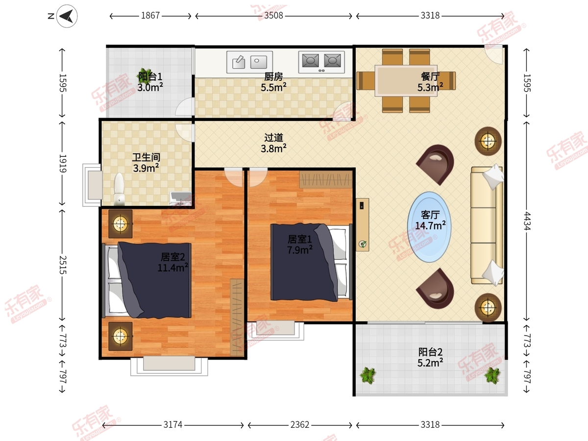 新华苑二期(广场1号)户型图