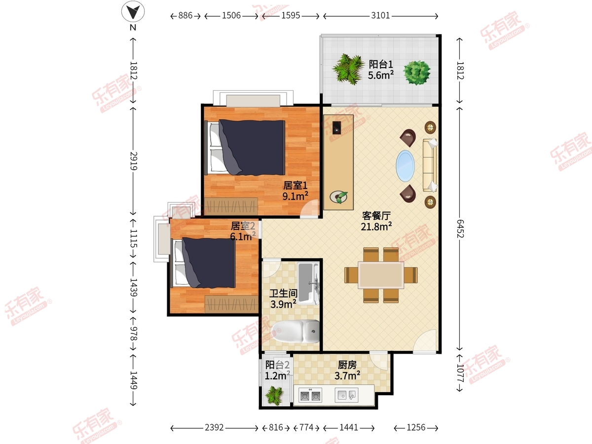 8号线盐田路站地铁口10米，东海丽景电梯两房出租，家私齐-中山东海丽景花园二期租房
