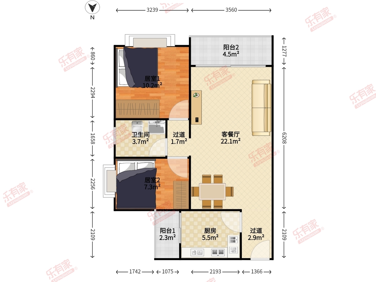 布心阳光明居户型图