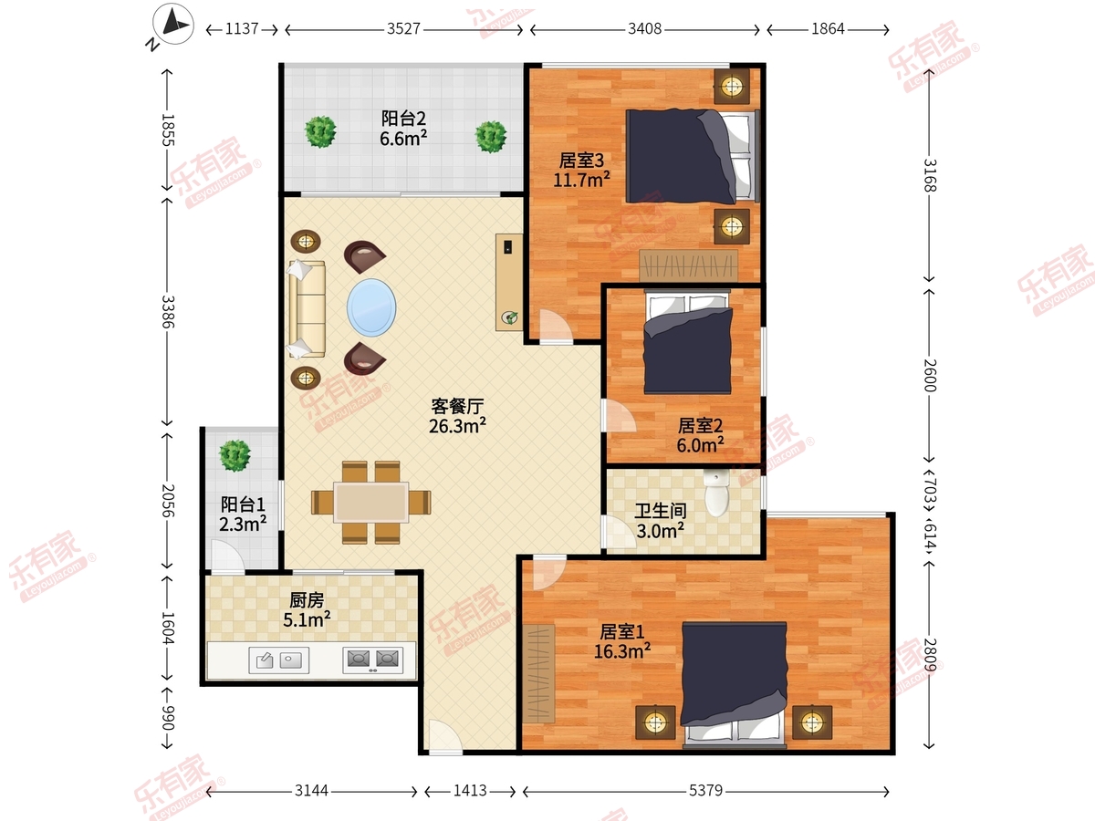 阳基春天里 3房2厅1卫 88.91㎡-惠州阳基春天里租房