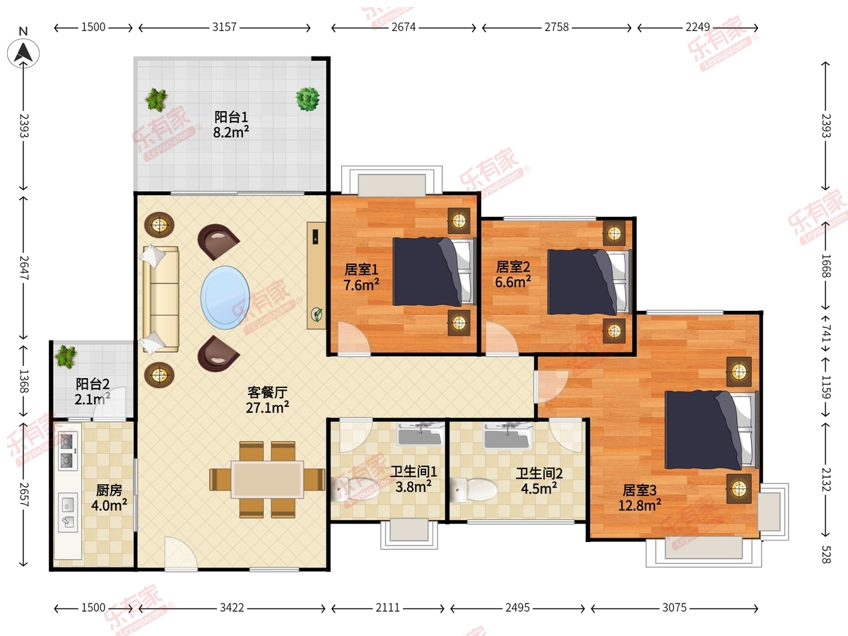 信义荔山公馆8号馆户型图