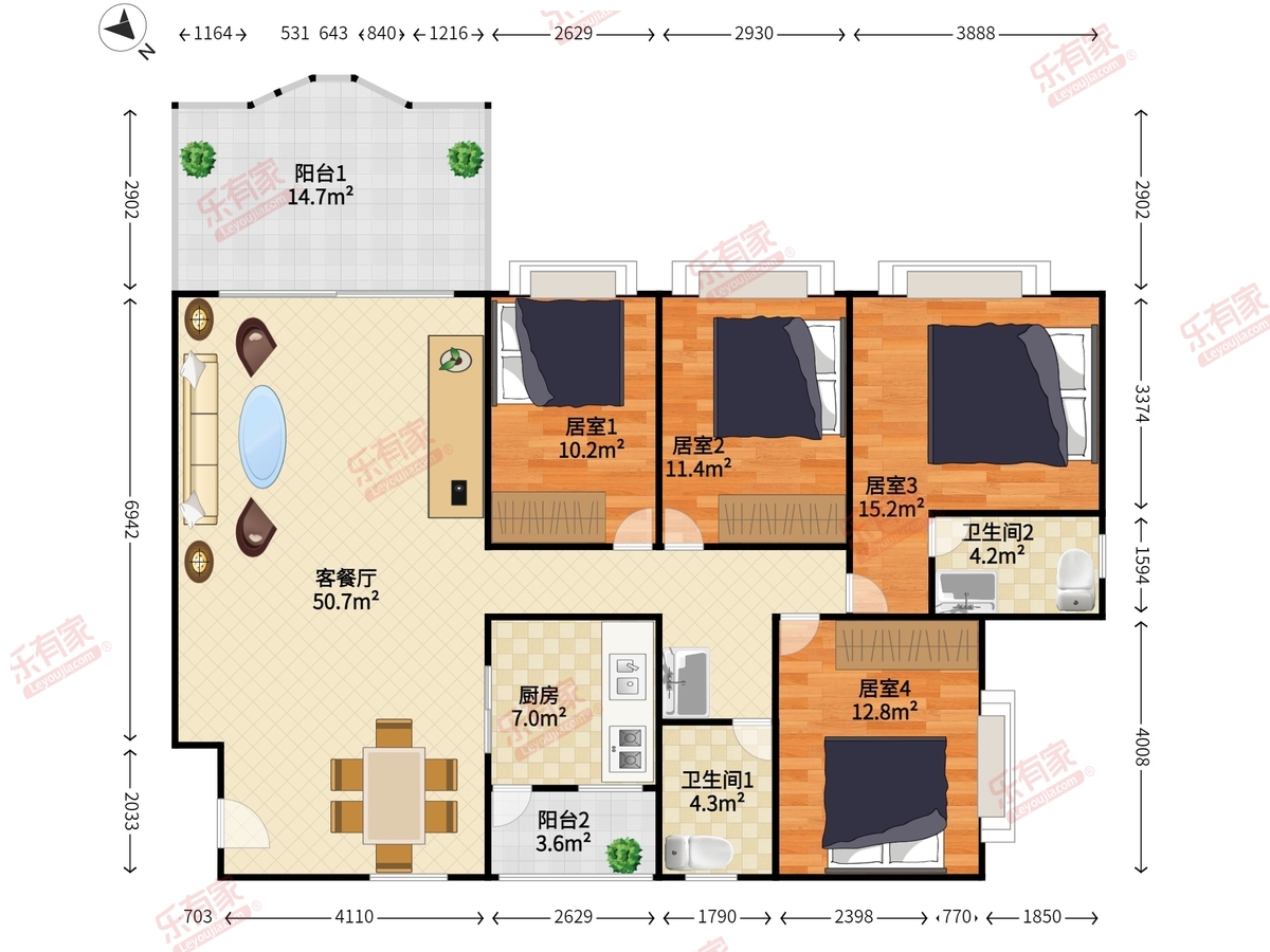 家华名都花园户型图