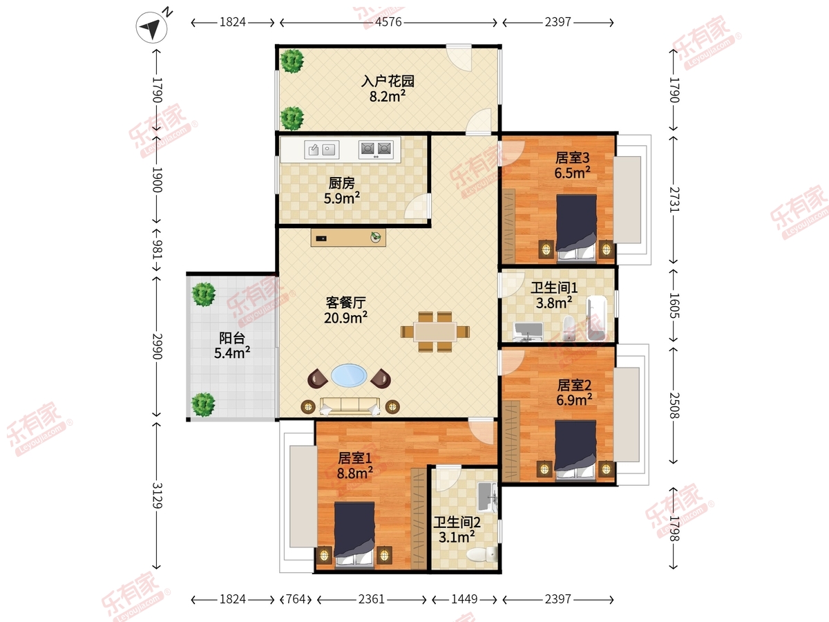 东方玫瑰园户型图