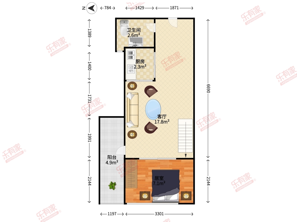 城市3米6公寓户型图