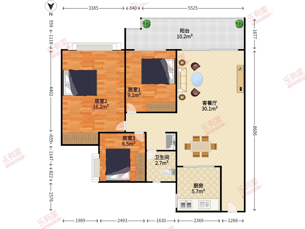 佳诚富鸿花园户型图