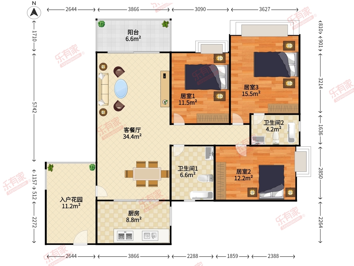 聚德花园户型图