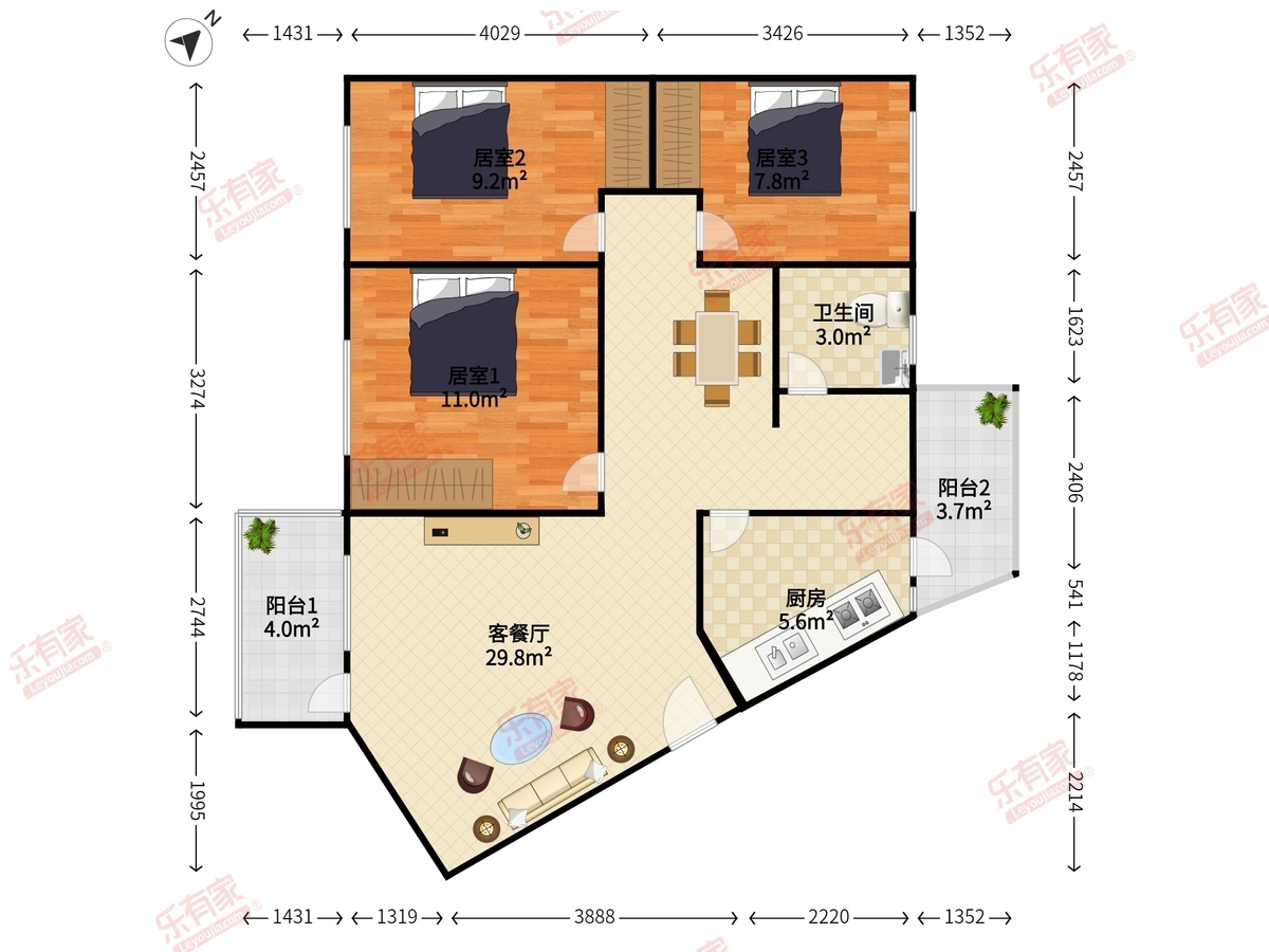 莲花二村户型图