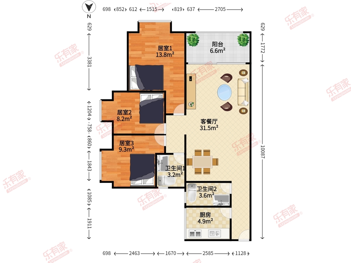 中惠香樟绿洲户型图