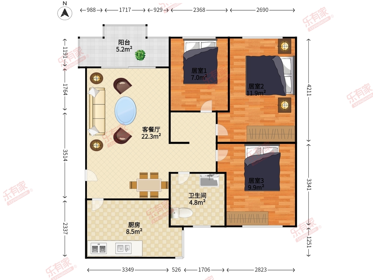 丰润花园住宅户型图