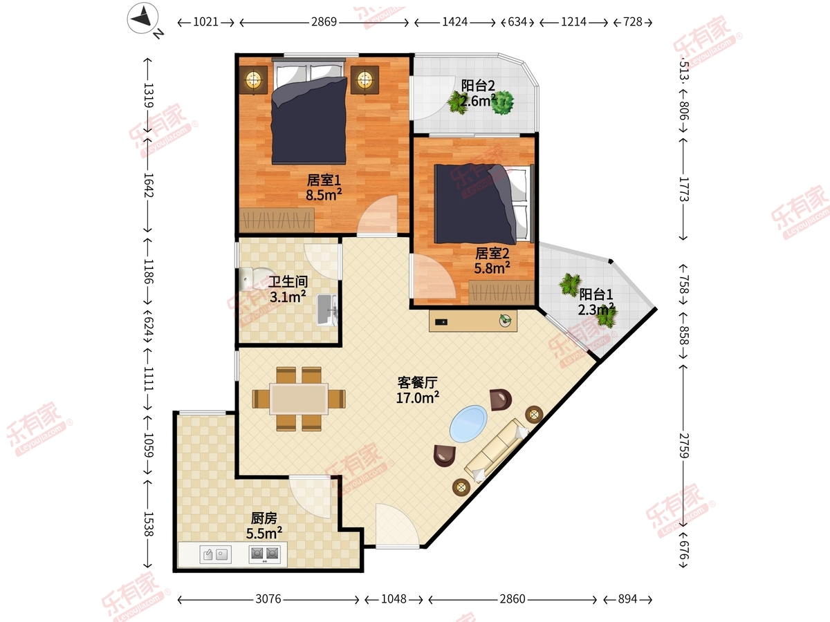 茂业城景都花园大厦户型图