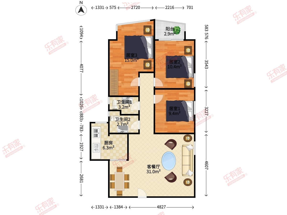 中电大院户型图
