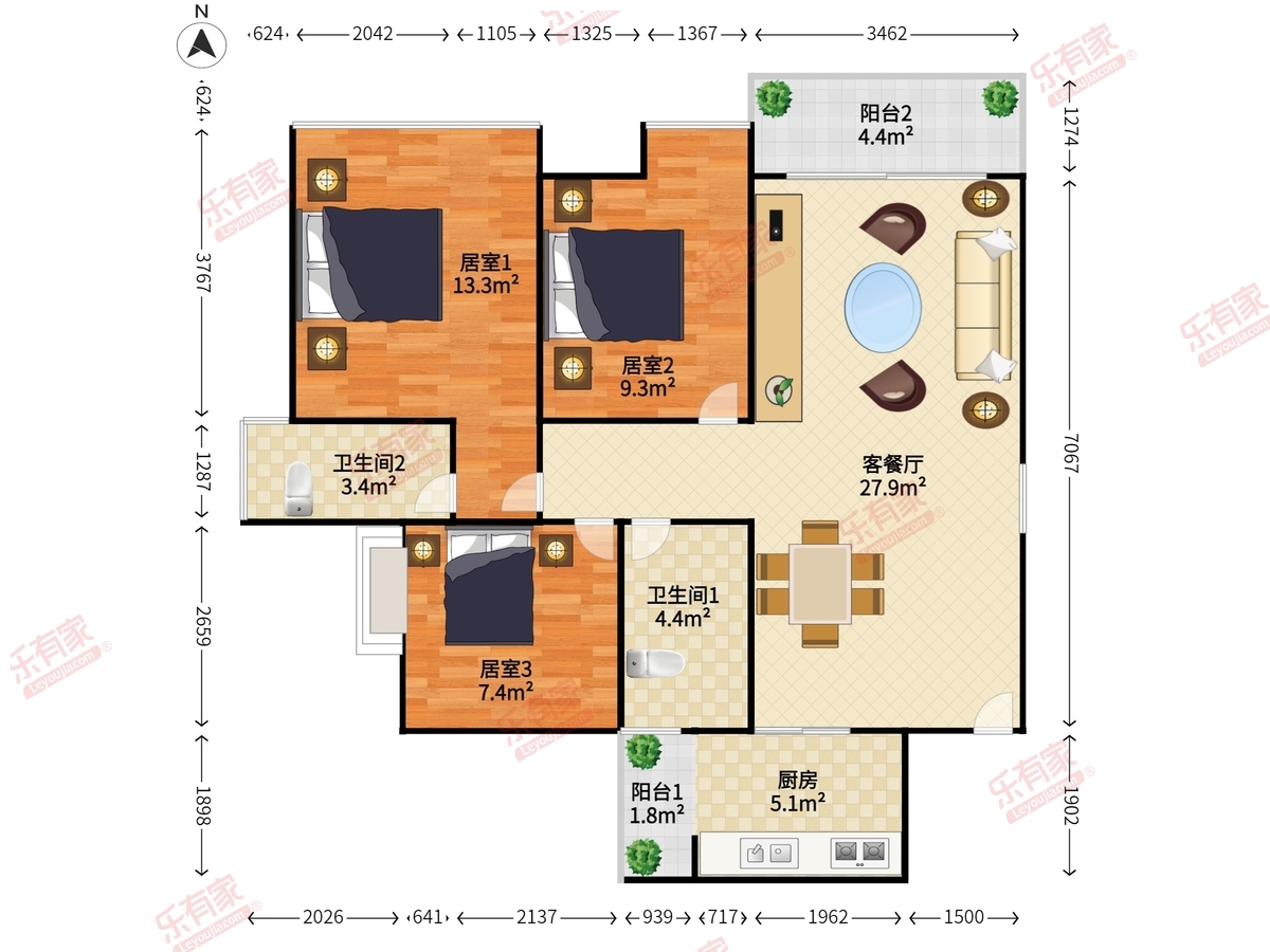 信义假日名城七期，方正户型，通风采光佳，带地面花园，人车分流，重点学校旁，业主诚售，随时看房！